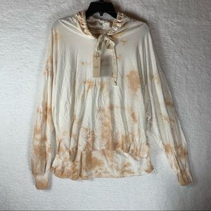 FOUND Los Angeles Dreamer High/low Hoodie Womens Size Medium Tie‎ Dye NEW Flaws